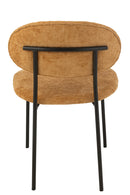 Dining Chair Textile/Metal Ochre - Majorr