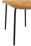 Dining Chair Textile/Metal Ochre - Majorr