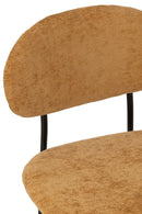 Dining Chair Textile/Metal Ochre - Majorr