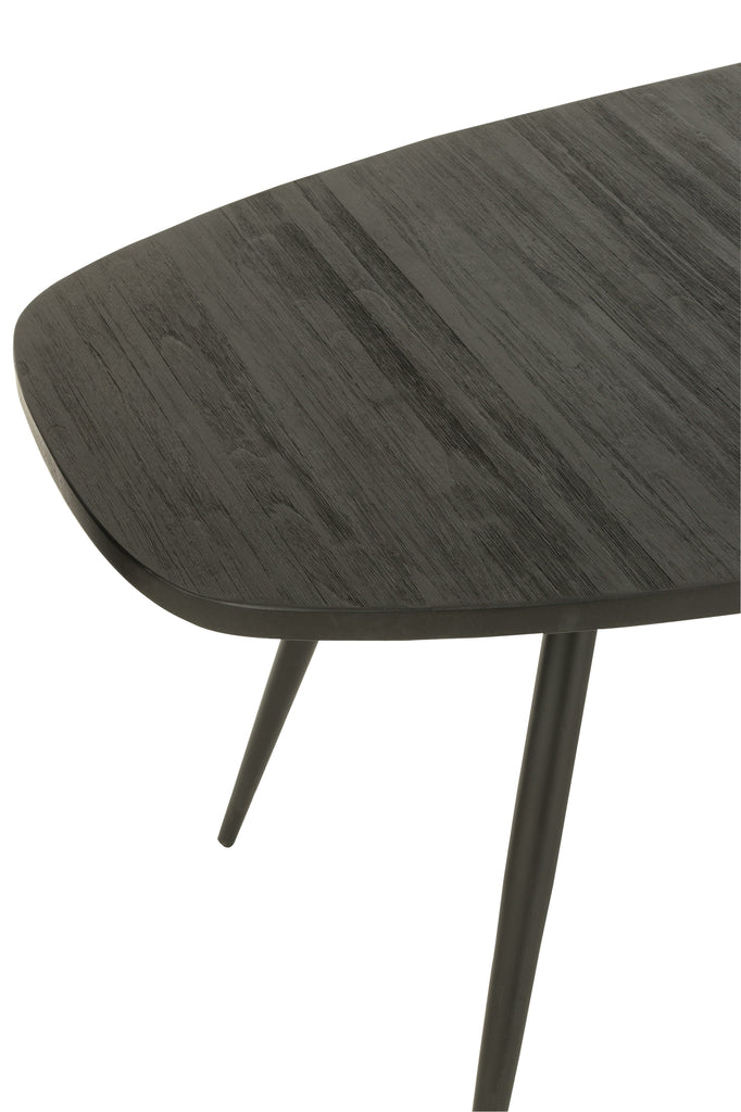 Dining Table Oval Recycle Teak Black - Majorr