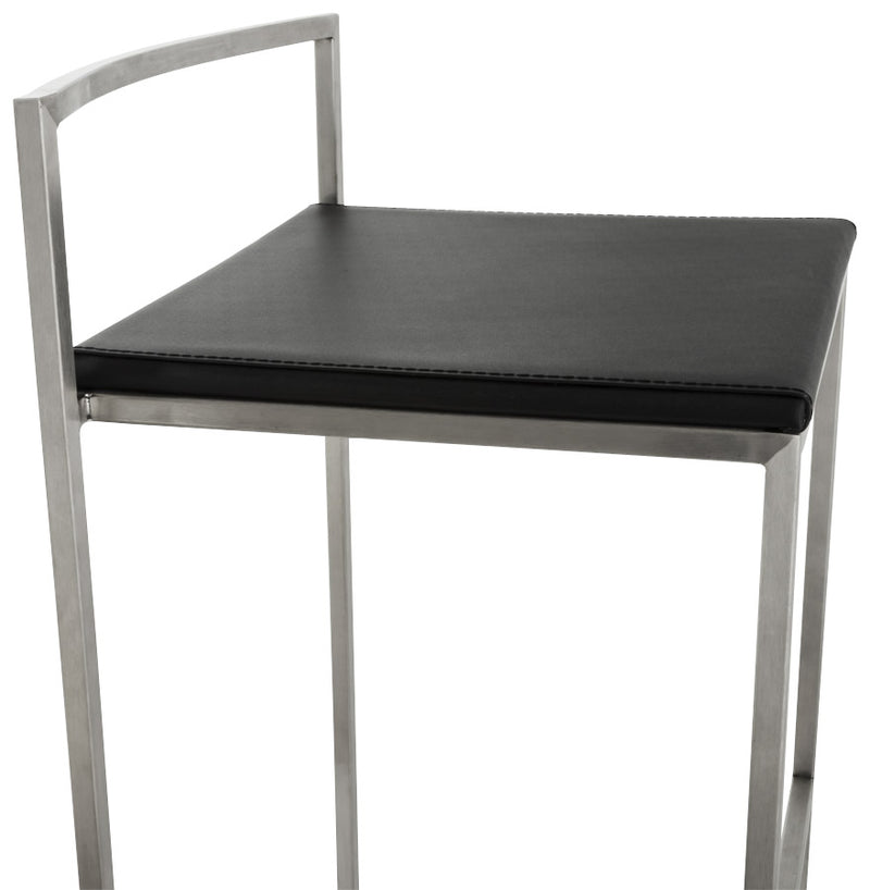Zwarte halfhoge design kruk 'DISKO MINI' stapelbaar - Majorr