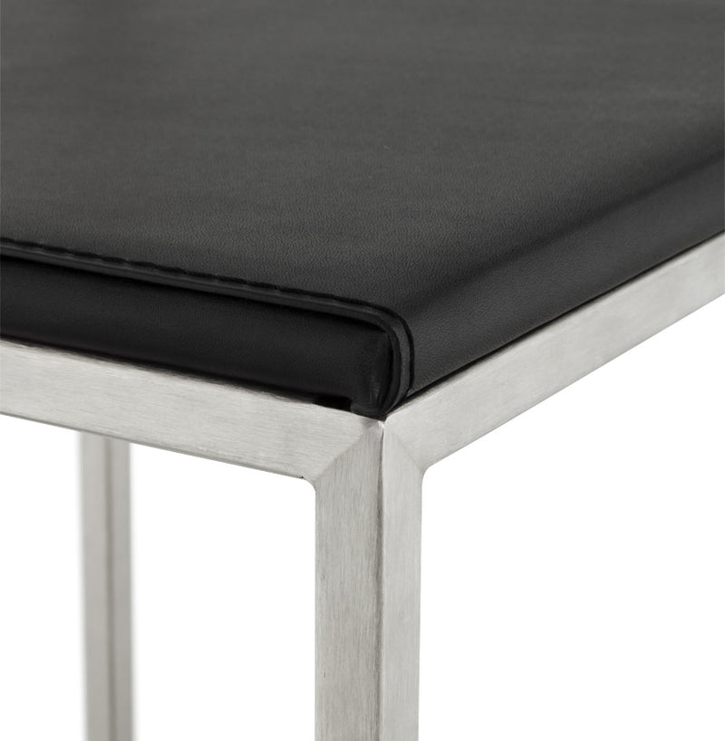 Zwarte halfhoge design kruk 'DISKO MINI' stapelbaar - Majorr
