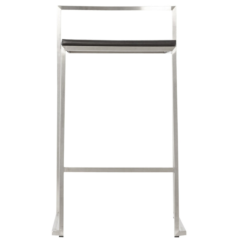 Zwarte halfhoge design kruk 'DISKO MINI' stapelbaar - Majorr