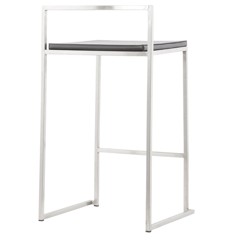 Zwarte halfhoge design kruk 'DISKO MINI' stapelbaar - Majorr