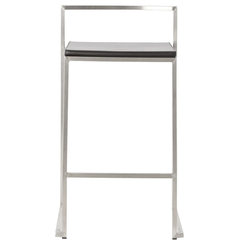 Zwarte halfhoge design kruk 'DISKO MINI' stapelbaar - Majorr