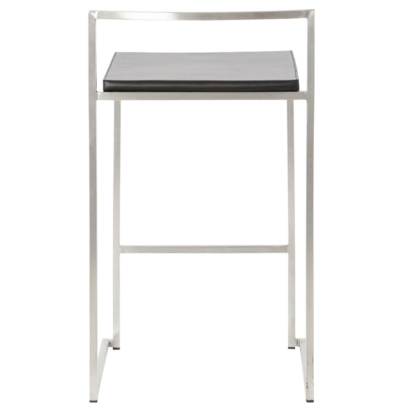 Zwarte halfhoge design kruk 'DISKO MINI' stapelbaar - Majorr