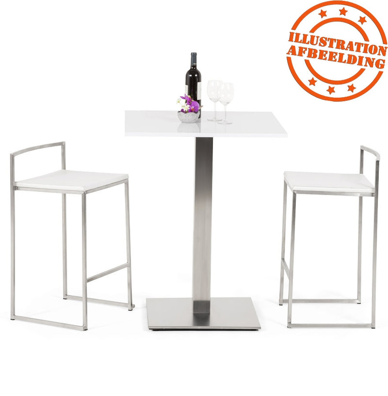 Witte halfhoge design kruk 'DISKO MINI' stapelbaar - Majorr