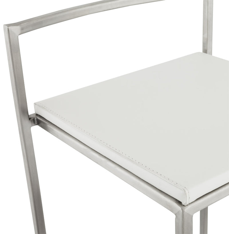 Witte halfhoge design kruk 'DISKO MINI' stapelbaar - Majorr