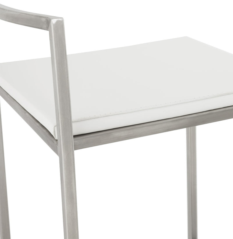 Witte halfhoge design kruk 'DISKO MINI' stapelbaar - Majorr