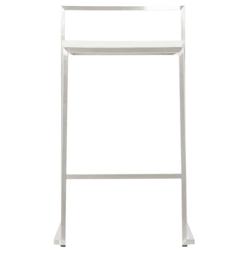 Witte halfhoge design kruk 'DISKO MINI' stapelbaar - Majorr