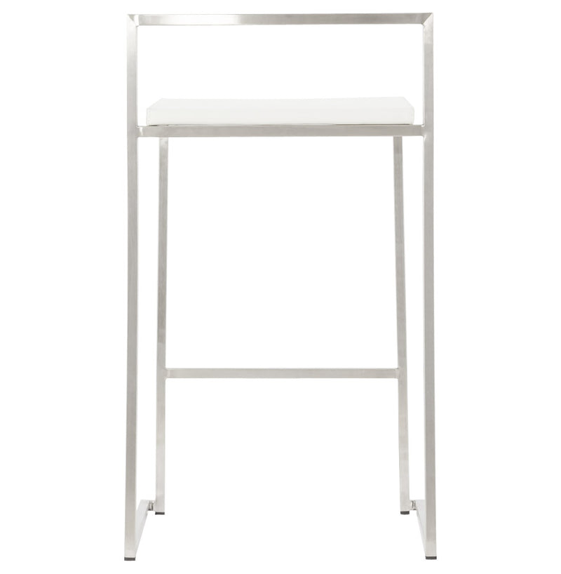 Witte halfhoge design kruk 'DISKO MINI' stapelbaar - Majorr