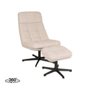 Draaifauteuil Alvar + Ottomane 53x57x83 cm - Majorr