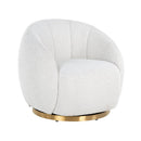 Draaifauteuil Jago white bouclé / brushed gold - Majorr
