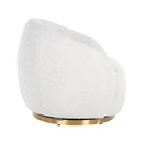 Draaifauteuil Jago white bouclé / brushed gold - Majorr