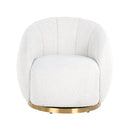 Draaifauteuil Jago white bouclé / brushed gold - Majorr