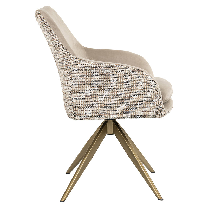 Draaifauteuil Lisonne be trendy nature / khaki velvet (Be Trendy 01 Nature) - Majorr