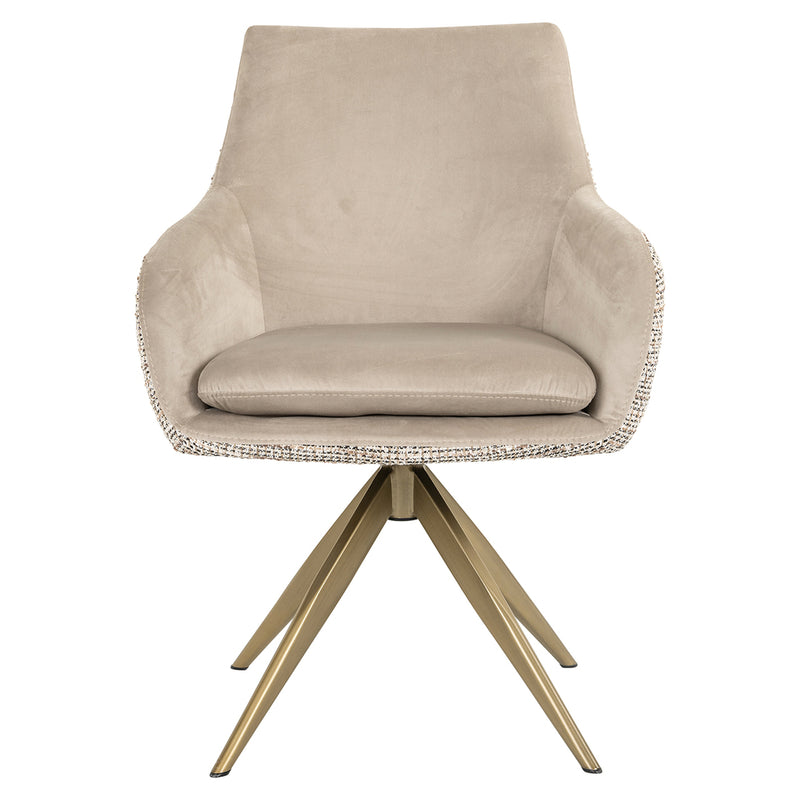 Draaifauteuil Lisonne be trendy nature / khaki velvet (Be Trendy 01 Nature) - Majorr