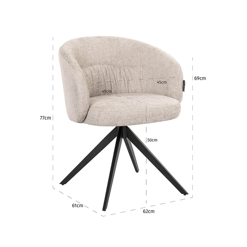 Draaifauteuil Olivia natural miami (Miami 01 Natural) - Majorr