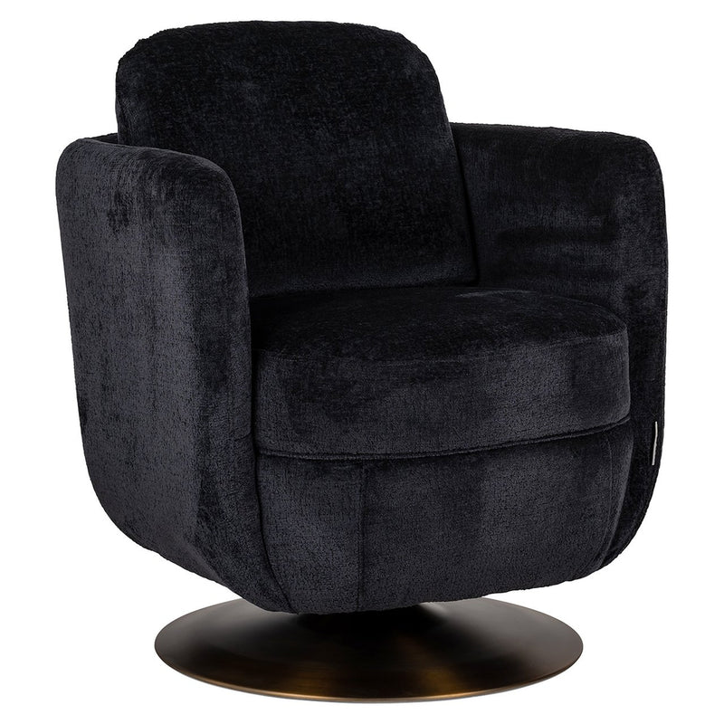 Draaifauteuil Turner black chenille - Majorr