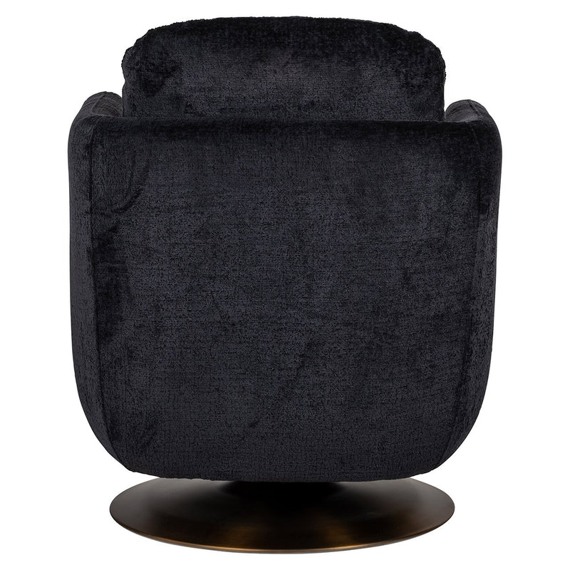 Draaifauteuil Turner black chenille - Majorr