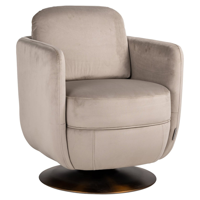 Draaifauteuil Turner khaki velvet fire retardant - Majorr