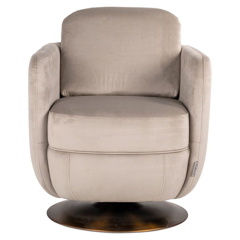 Draaifauteuil Turner khaki velvet fire retardant - Majorr