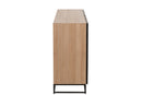 Dresser 4 Doors Zigzag Wood/Metal Natural/Black - Majorr