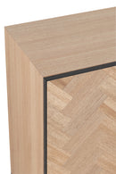 Dresser 4 Doors Zigzag Wood/Metal Natural/Black - Majorr