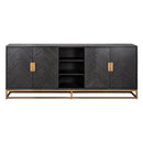 Dressoir Blackbone brass 4-deuren + open vak - Majorr