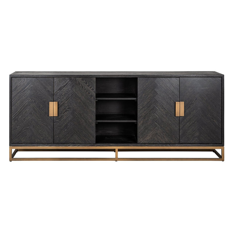 Dressoir Blackbone brass 4-deuren + open vak - Majorr