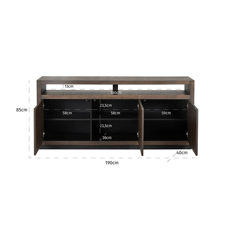 Dressoir Oakura 3-deuren (Brown) - Majorr