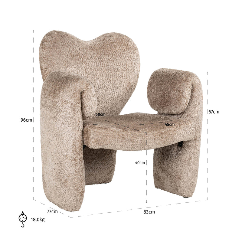 Fauteuil Didi natural sheep - Majorr