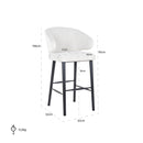 Barstoel Indigo white bouclé - Majorr