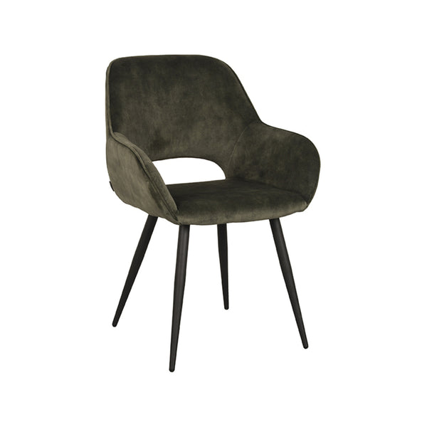 Chaise de salle à manger LABEL51 Fer - Hunter - Velours