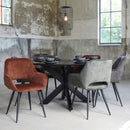 LABEL51 Eetkamerstoel Fer - Antraciet - Velours - Majorr