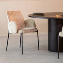 LABEL51 Eetkamerstoel Joni - Beige - Fluweel - Majorr