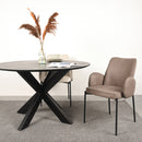 LABEL51 Eetkamerstoel Joni - Taupe - Microfiber - Majorr