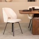 LABEL51 Eetkamerstoel Lewis - Crème - Fluweel - Majorr