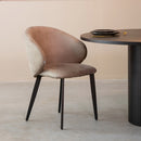 LABEL51 Eetkamerstoel Logan - Taupe - Microfiber - Majorr