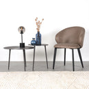 LABEL51 Eetkamerstoel Logan - Taupe - Microfiber - Majorr