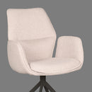 LABEL51 Eetkamerstoel Mellow - Naturel - Boucle - Zwart Onderstel - Majorr