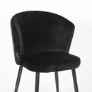 LABEL51 Eetkamerstoel Wave - Zwart - Fluweel - Majorr