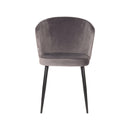 LABEL51 Eetkamerstoel Wave - Grijs - Fluweel - Majorr