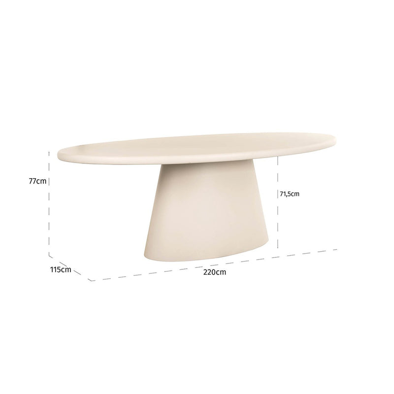 Eettafel Clayton 220 (Beige) - Majorr