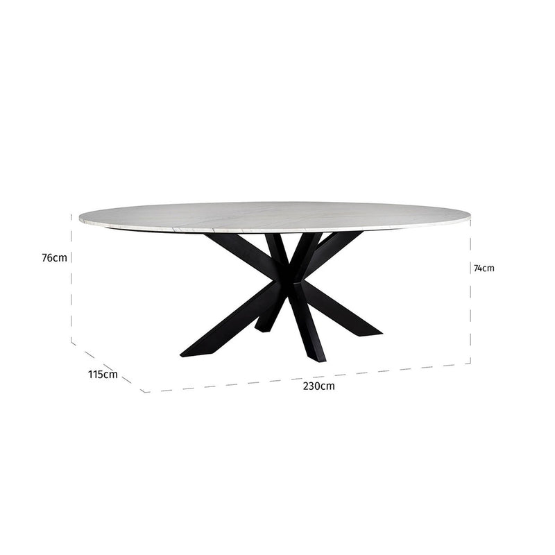 Eettafel Lexington ovaal 230  (White) - Majorr