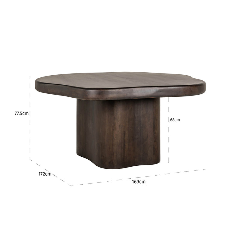 Eettafel Sherman Organisch 152x152 (Brown) - Majorr