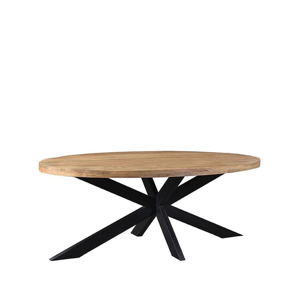 LABEL51 Eetkamertafel Zip - Rough - Mangohout - Ovaal - 210x100 cm - Majorr