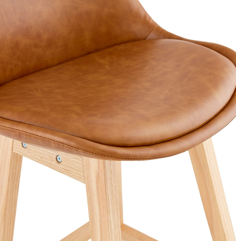 Halfhoge kruk ‘ELENA MINI' bruin van synthetisch materiaal - Majorr