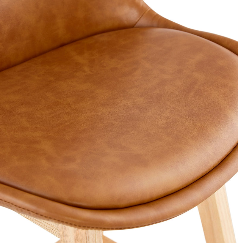 Halfhoge kruk ‘ELENA MINI' bruin van synthetisch materiaal - Majorr