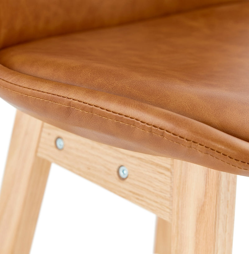 Halfhoge kruk ‘ELENA MINI' bruin van synthetisch materiaal - Majorr